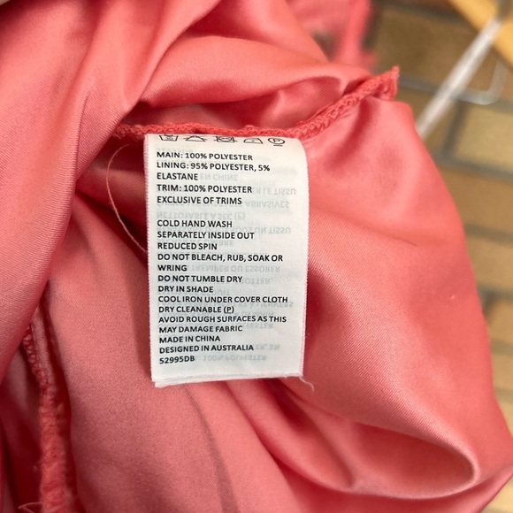 Bardot Noni Floral Lace Halter Neck Knee Length Dress Coral Size US 4/XS RTR - Picture 6 of 8